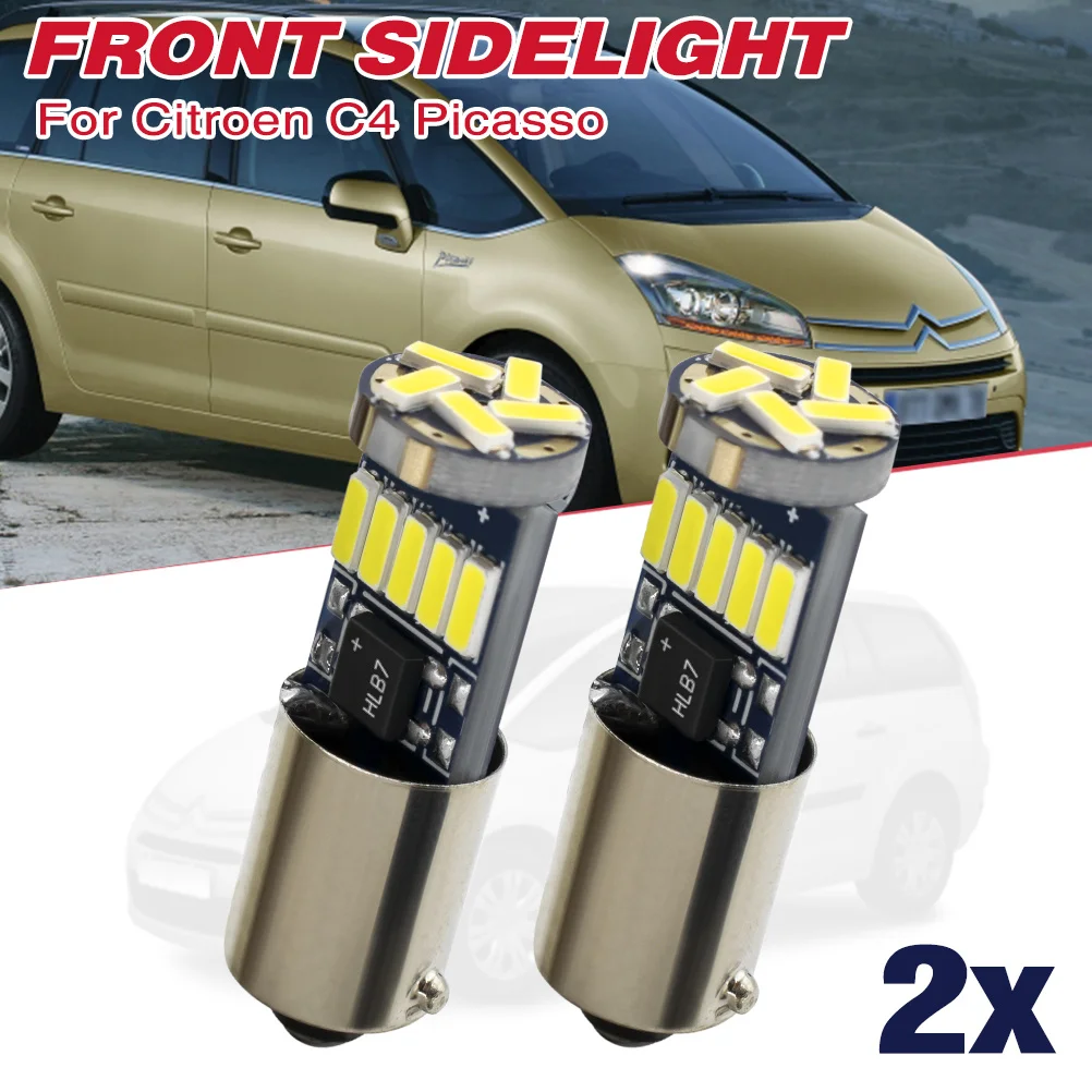 2X For Citroen C4 Grand Picasso H6w Bax9s Ba9s 15smd 4014 Front Sidelight Smd Led Parking Light Headlamp Bulbs Xenon White