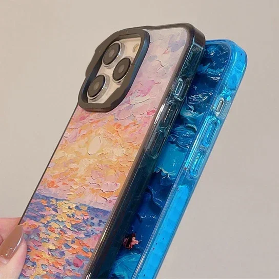 MagSafe Acrylic Sea Wave Phone Case Cover for IPhone 11 12 13 14 15 Pro Max Case for IPhone 15 Pro Max