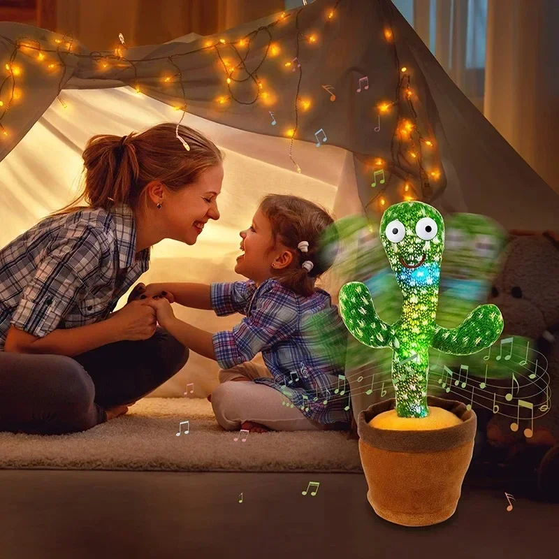 Dancing cactus toy Kids Dancing Talking Cactus Toys Interactive Talking Sunny Cactus Electronic Plush Toy Home Decoration for Kids Christmas Gifts