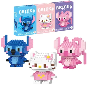 Disney Stitch LiLo Toy Building Blocks Disney Blocks Cartoon Character Kuromi building block Toys For Children Birthday Gifts