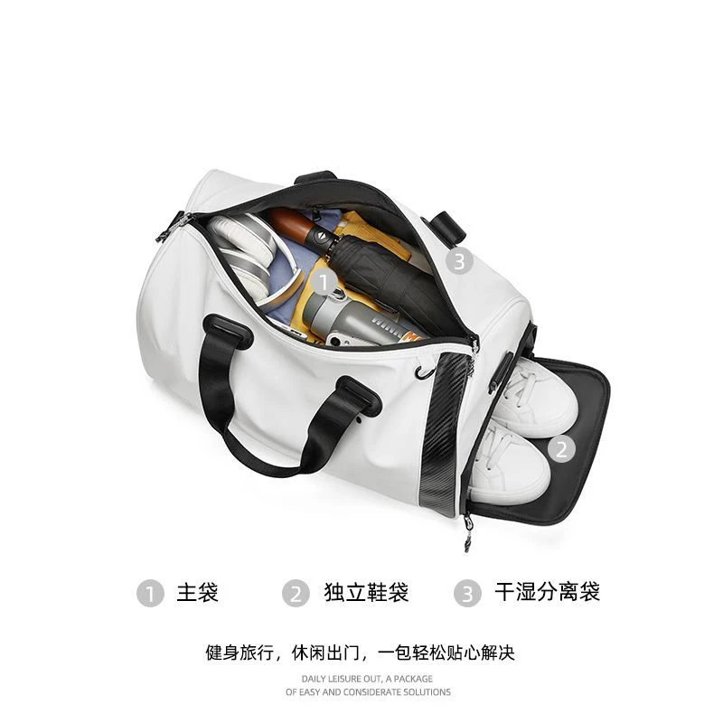 VZ New Golf Clothing Bag Simple Crossbody Large Capacity Pu Waterproof Independent Shoe Area Outdoor Sports