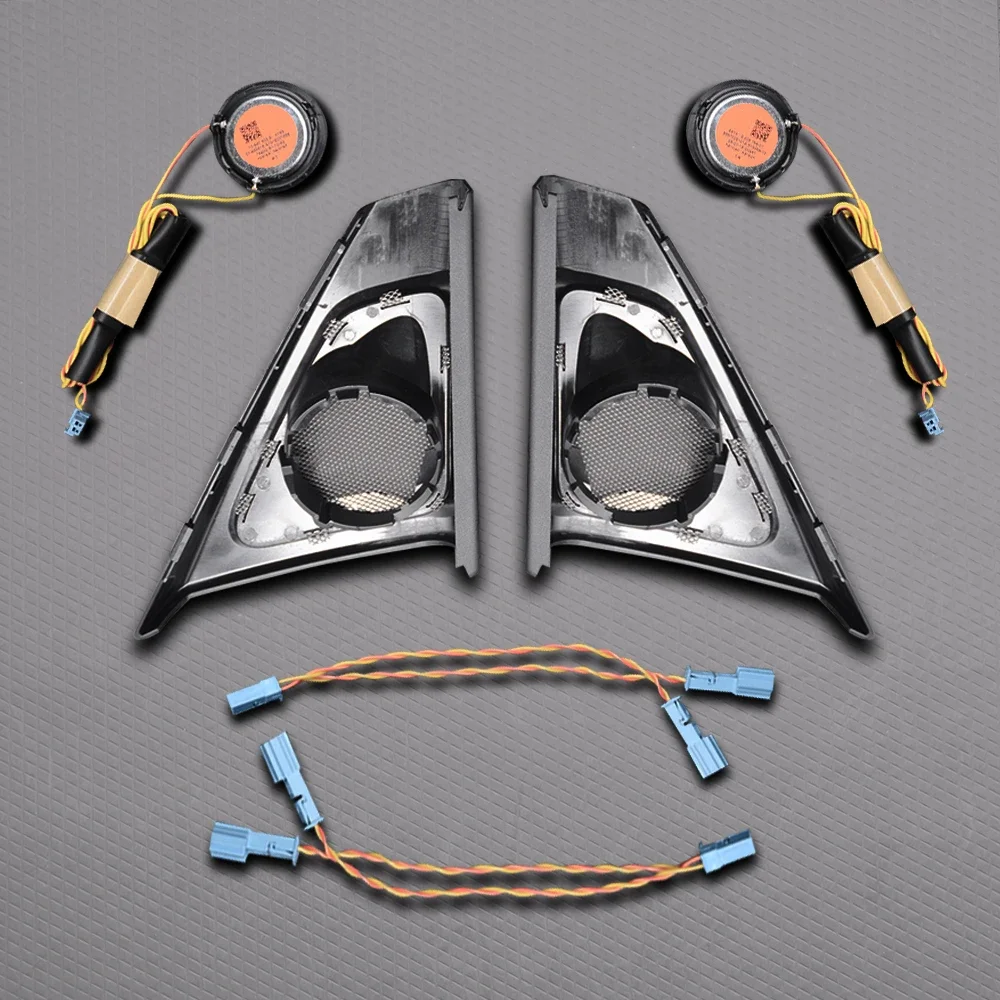 Stereo speaker tweeter Audio speakers kit Midrange speakers Audio speaker adapter Car Front Door Speaker for BMW F10 F11 5 Series Audio Trumpet Tweeter Cover Head Treble Horn Frame Decoration Original Model Fit