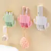 1PCS Household Toothbrush Holder Self-adhesive Wall-mounted Cactus Storage Rack Kitchen Bathroom Toothbrush Organizer With Hook 4