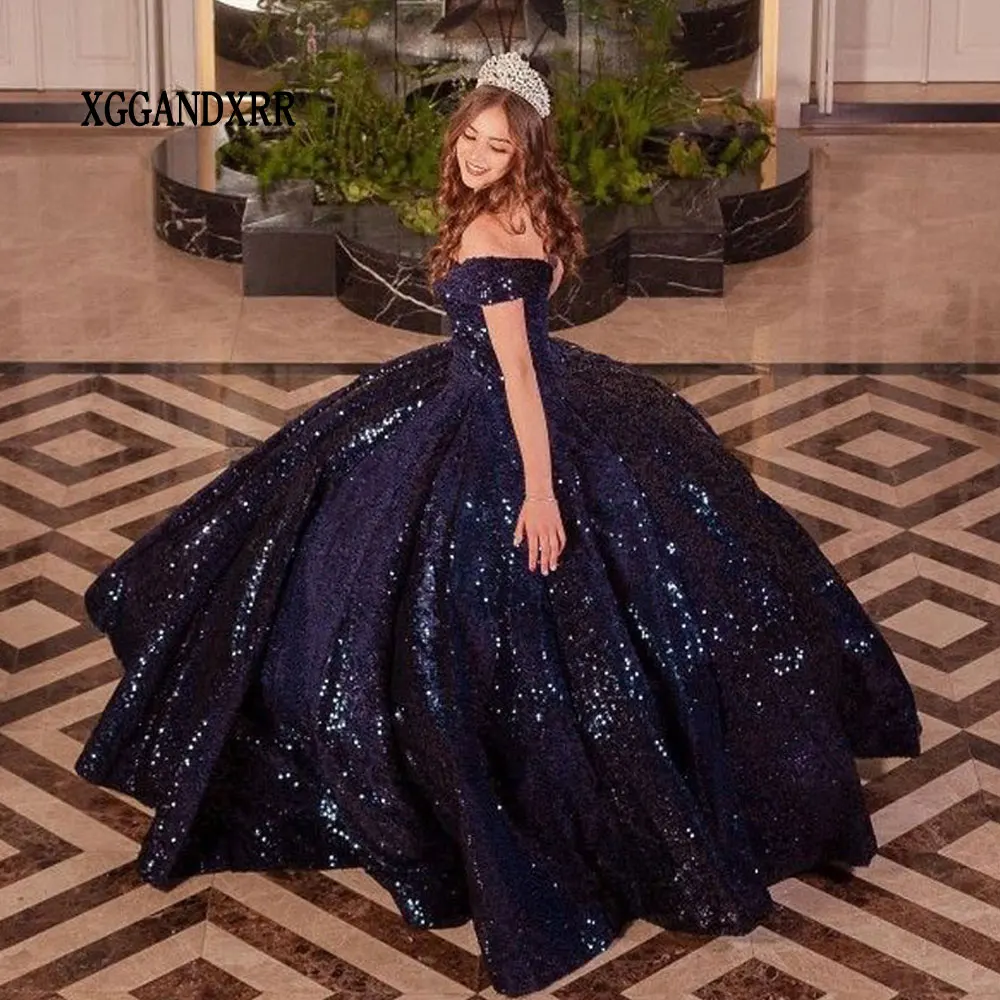 

Dark Blue Quinceanera Dresses 2024 Princess Prom Party Wear Ball Gown Sweet 16 XV Years Old Miss Birthday Dress Pageant Mexican