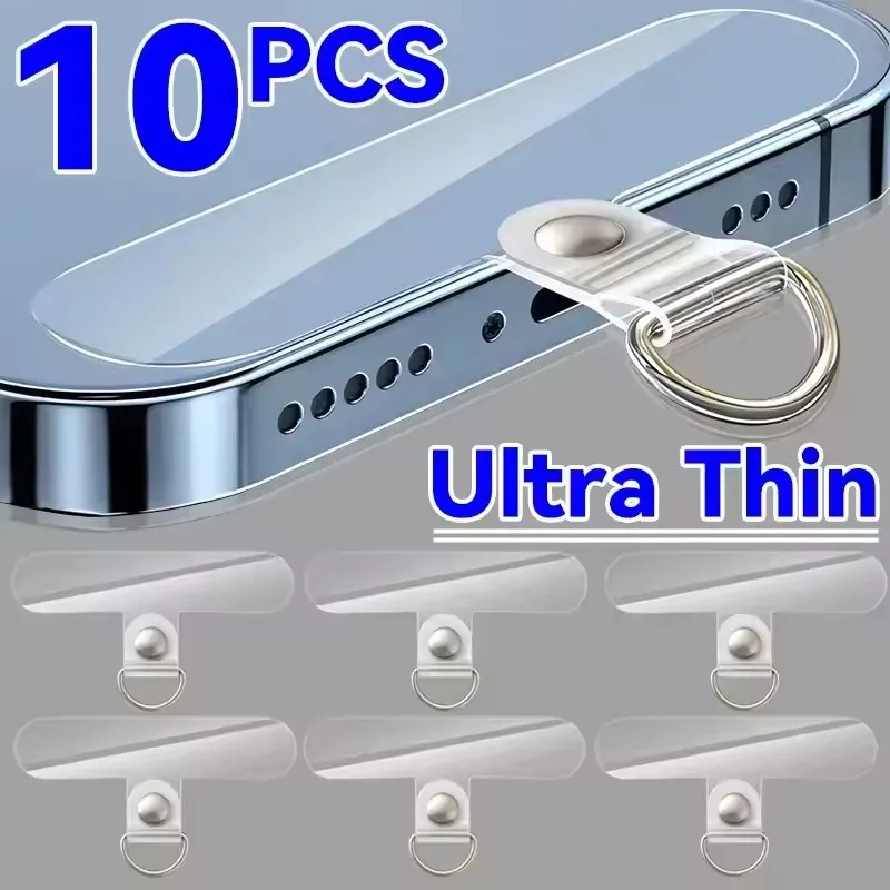 Clips de lanière de téléphone détachables transparents universels, patchs de sangles de cordon de poignet de carte pour Samsung Iphone Huawei Xiaomi accessoires