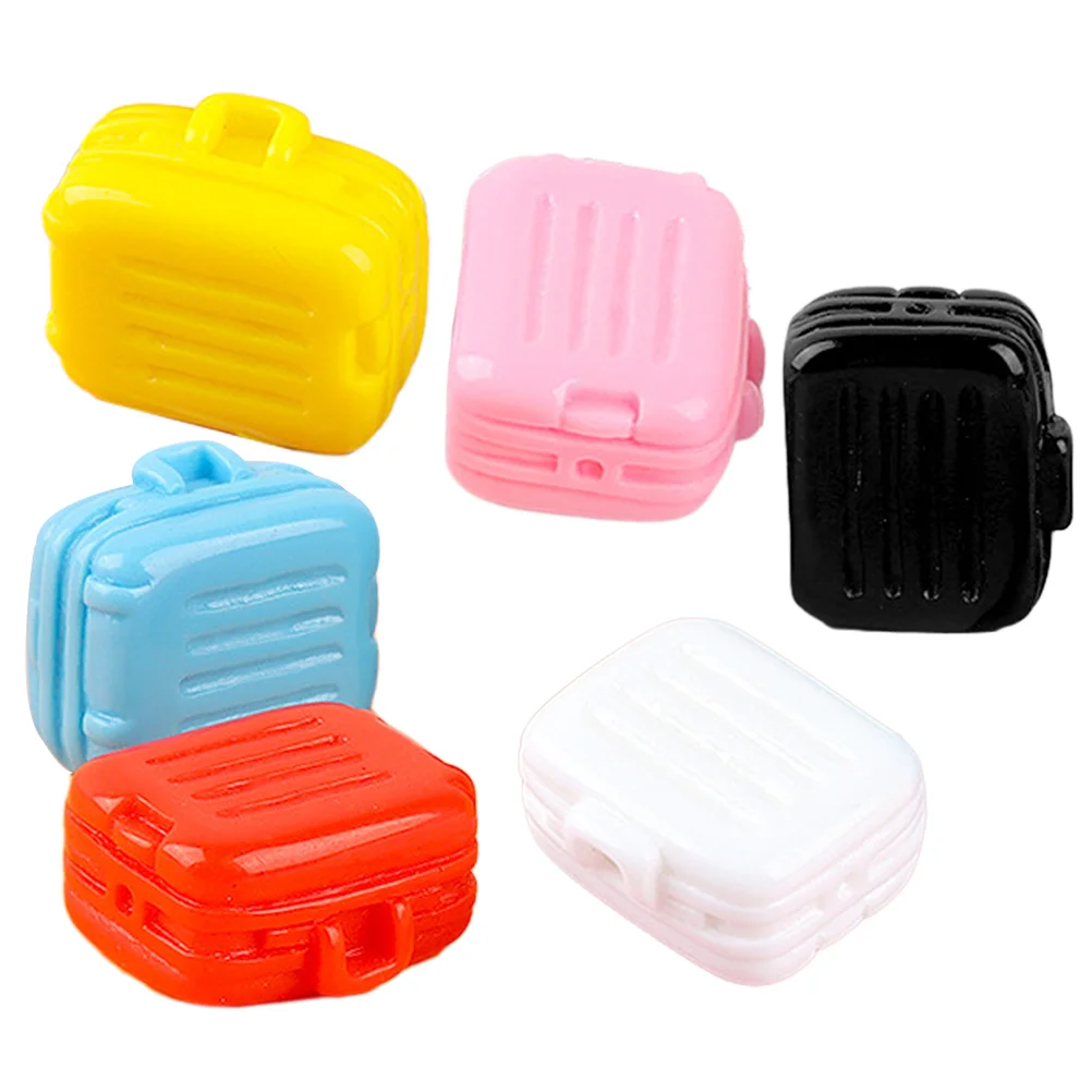 

6 Pcs Mini Suitcase Decor Adorn Vintage Luggage House Travel Miniature Toys Micro-scene Adornment Baby Cases
