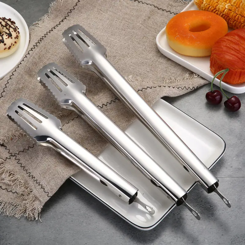 

Stainless Steel Oil Drain Food Tongs Steak Bread Clips Buffet Meat Clamp Home Kitchen Cooking Utensils
