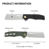 GT955 Folding Pocket Knife D2 Blade Micarta Handle Multipurpose Camping Knives Outdoor Professional Tactical Hunting EDC Knife 5