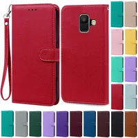 Leather Flip Case For Samsung Galaxy A6 2018 Case Wallet Phone Case For Samsung A6 Plus 2018 Case A6+ A 6 Plus A600F A605F Cover 1