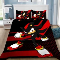 Housse de couette 3D exquise avec motif de dessin animé Sonics, ensemble de literie à impression numérique, couette, lit, cadeau pour les jeunes, les filles et les garçons 2