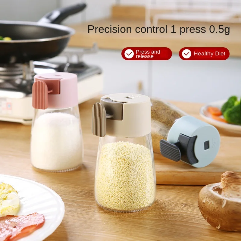  4Pcs Salt and Pepper Shakers Precise Quantitative Push