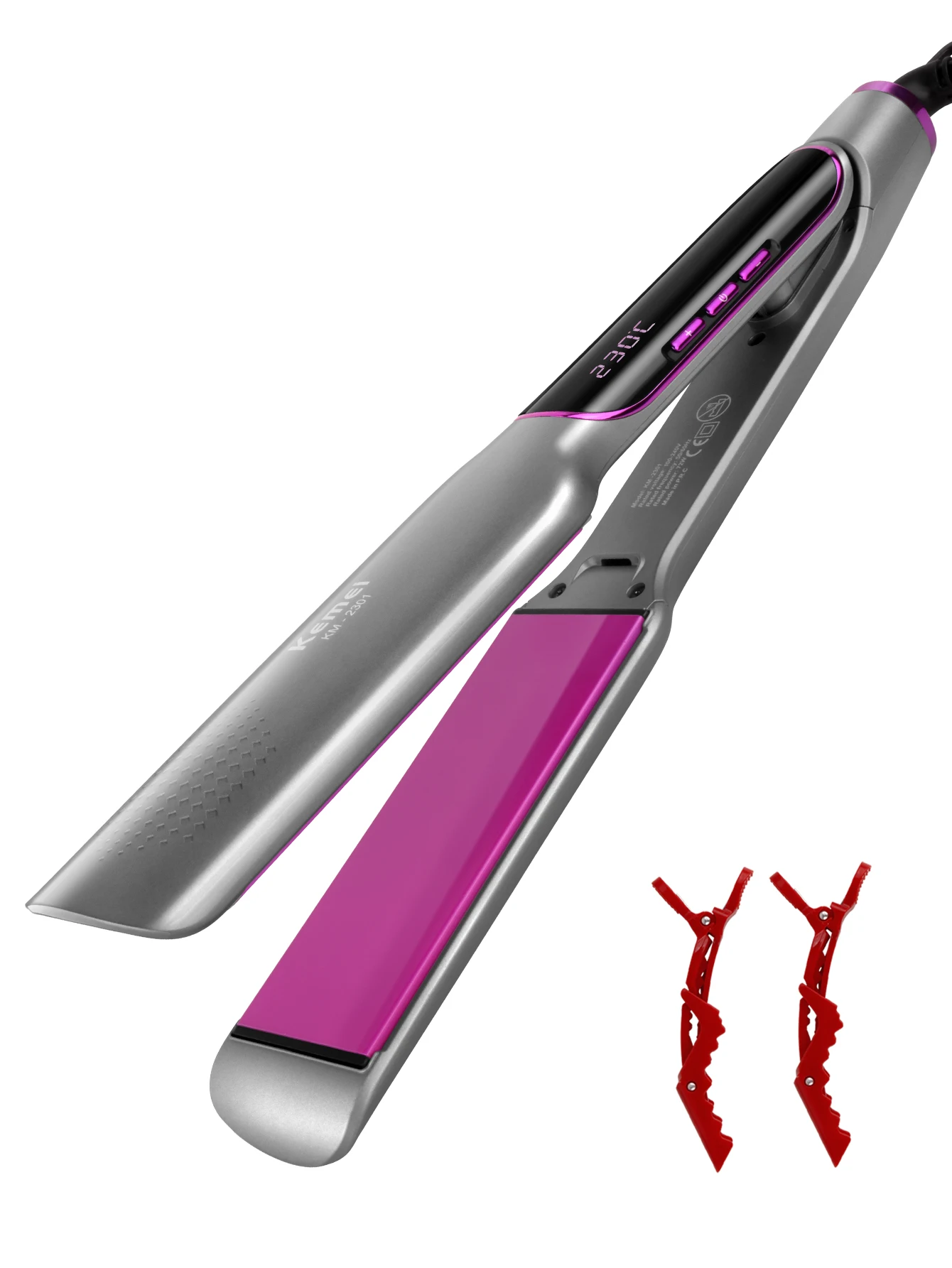 KEMEI Professional Hair Straightener with LCD Display Flat Iron Negative Ion Infrared Hair Straighting Iron Hair Care for Woman 6