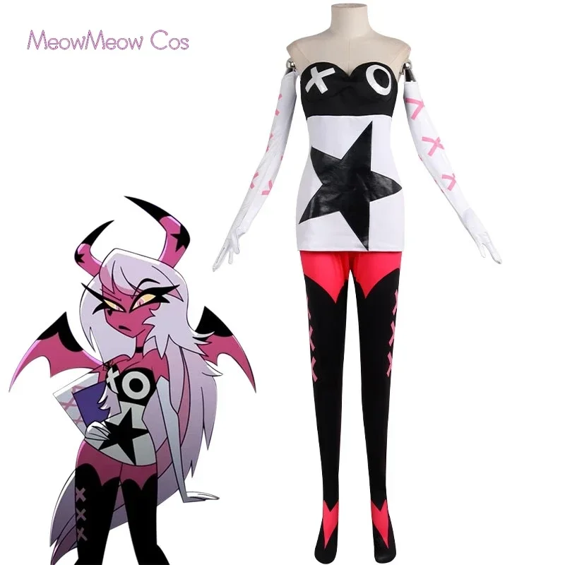 

Verosika Mayday Cosplay Costume Hazbin Uniform Suit Female Demon Hotel Halloween Carnival Christmas Dress Anime Cosplay Prop
