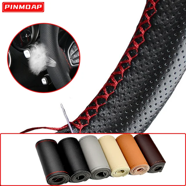 Car Steering Wheel Protective Cover Ultra Fine Fiber Leather Steering Wheel Cover Breathable And Non Slip Auto Parts 35cm-36cm 1