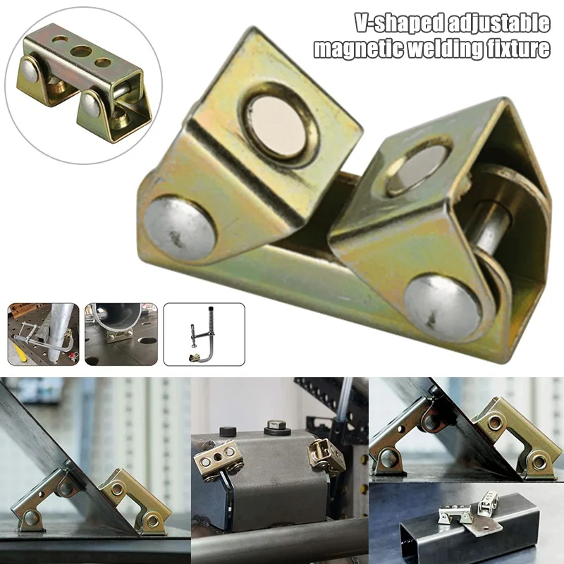 1PCS V-Type Welding Clamps Adjustable Magnetic Tab Holder Fixture Strong Hand Tool