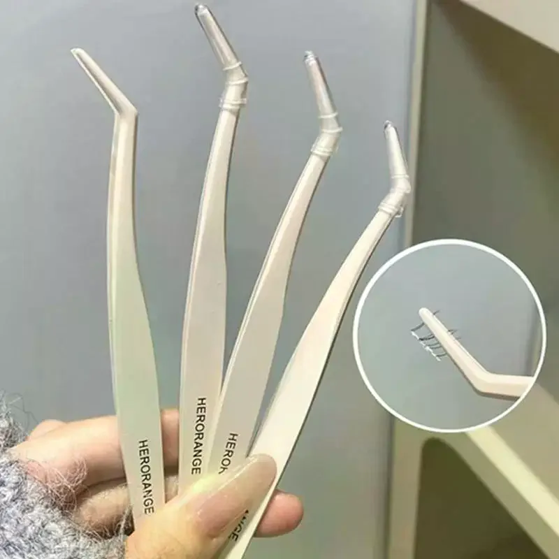 안티스틱 핀셋 끈적이지 않는 DIY 둥근 디자인 전문 접목용 안티스틱 무접착 인조 속눈썹 핀셋