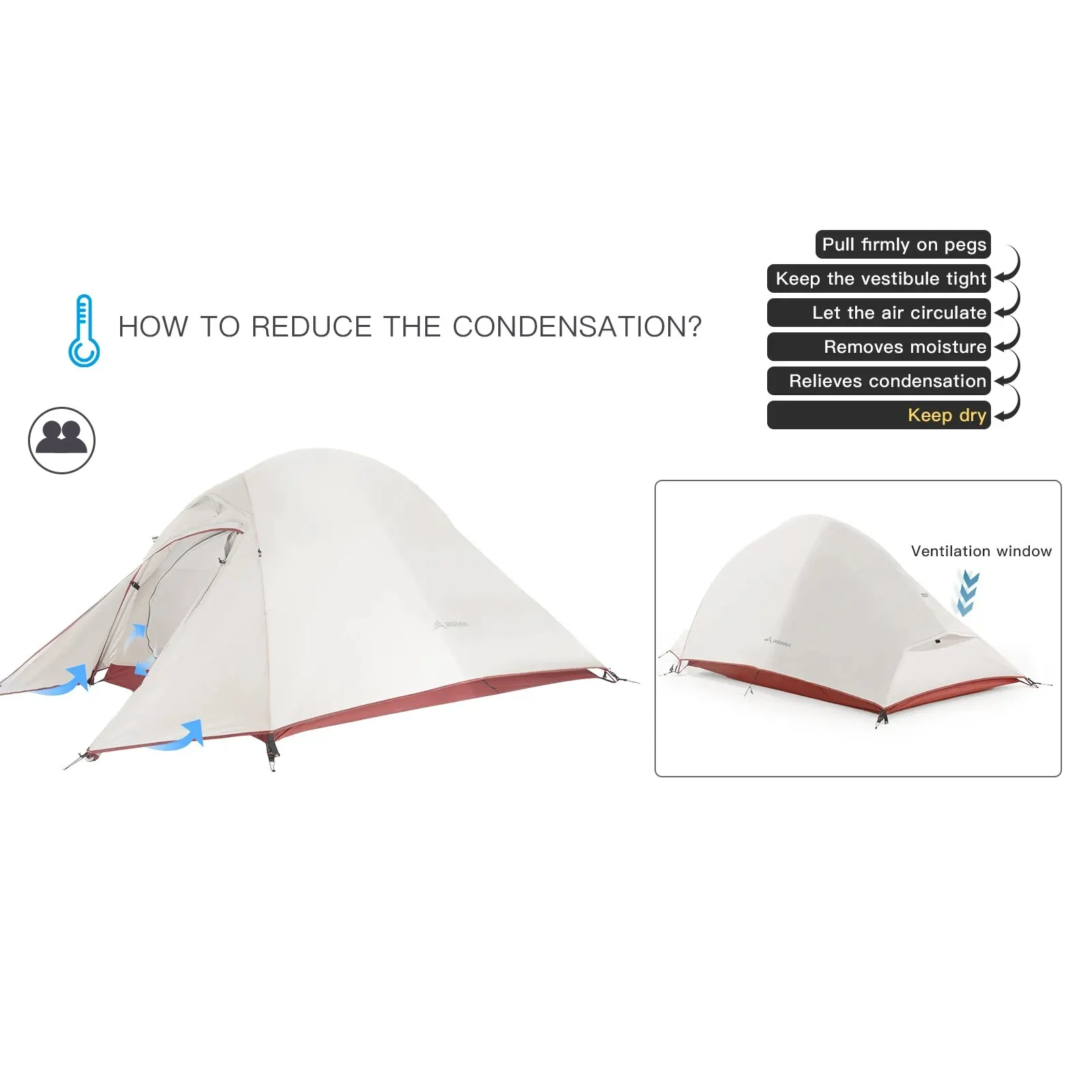 Camping Tent Portable 20D Nylon Waterproof Outdoor Hiking Travel Cycling 1-2 Person