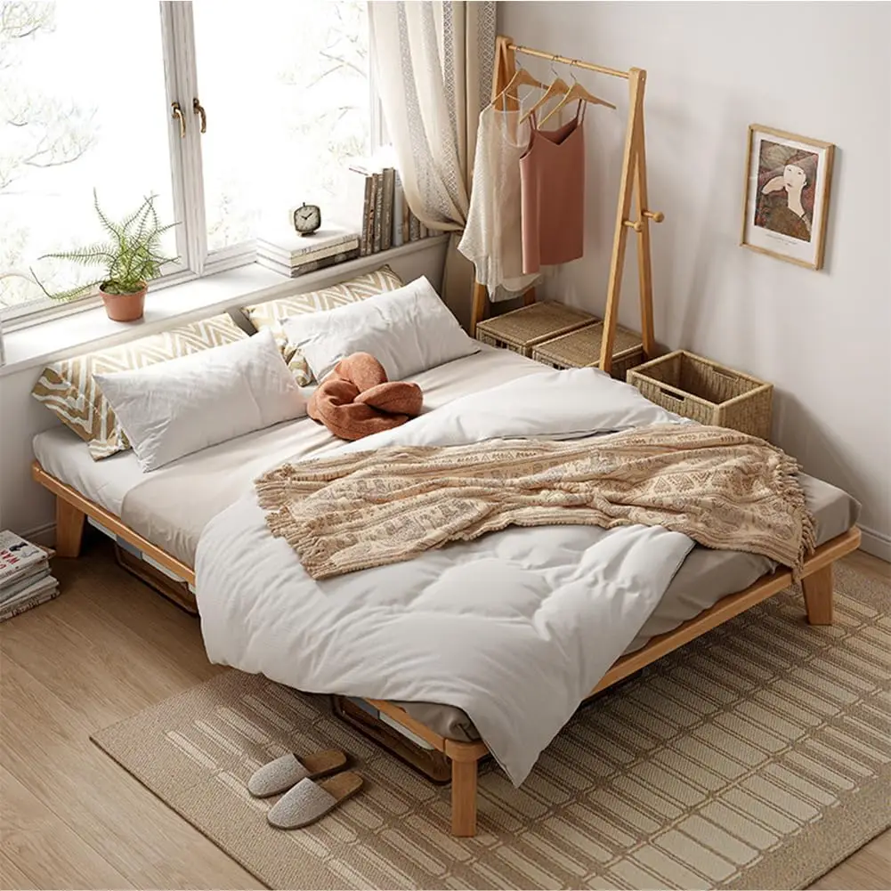 Twin Platform Bed Base-14 Inch Solid Wood Mattress Foundation with Support Slats and Legs,