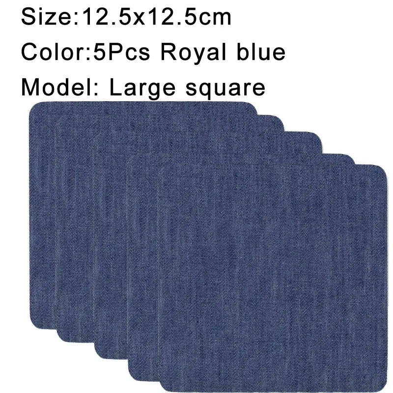 Premium Denim Iron-On Patches Set - Self-Adhesive Jean Repair & DIY Sewing Kit