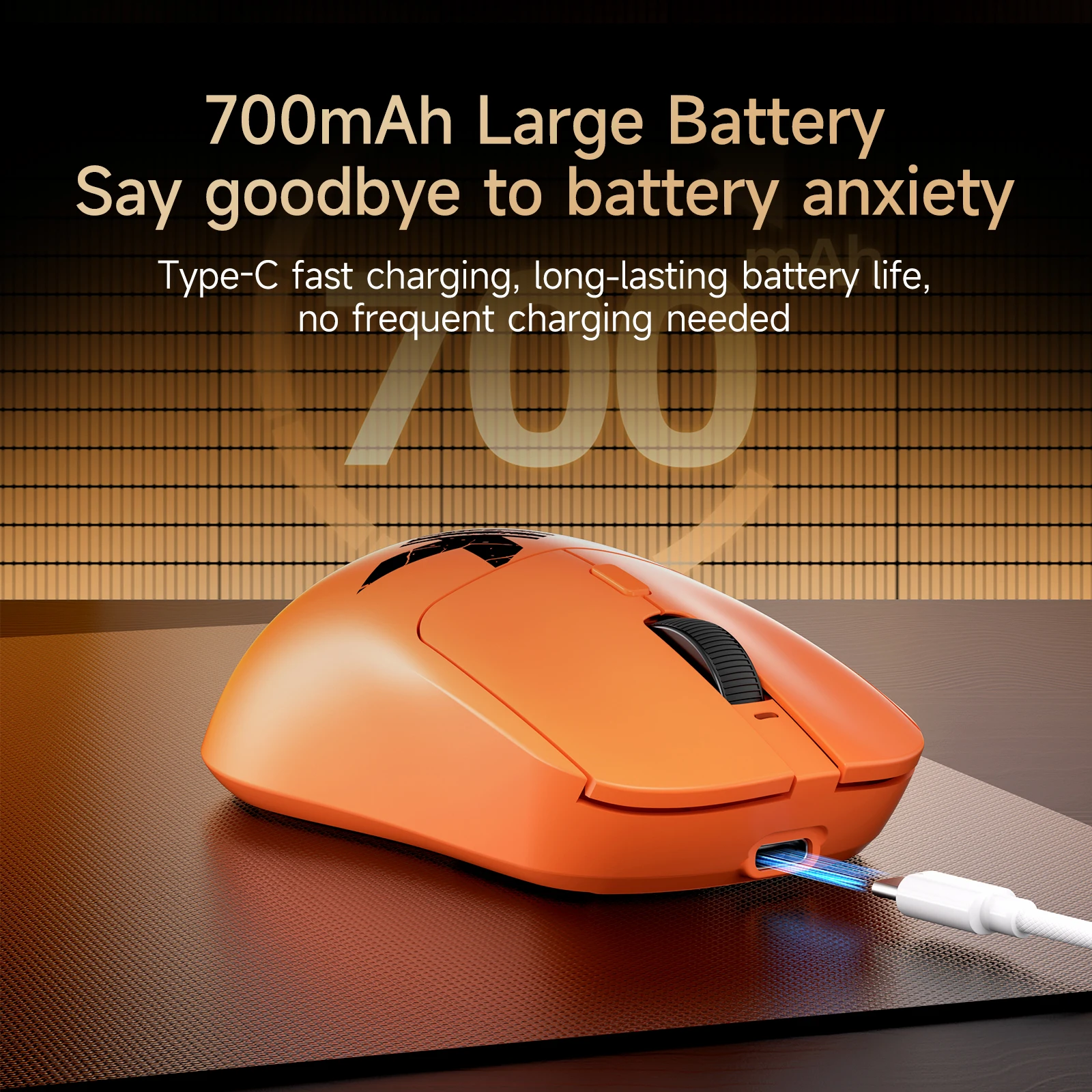 Tri-Mode Wireless Rechargeable Gaming Mouse, Cool Black Design
