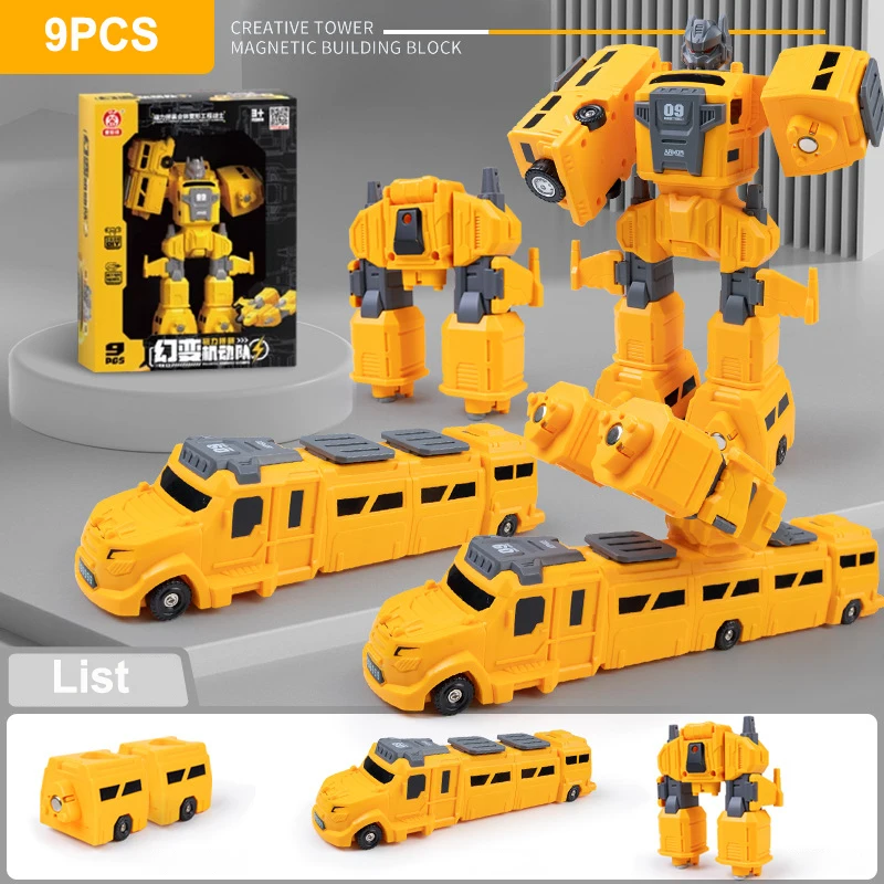 Smartoon Kids Magnetic Toys, Magnetic Transform Engineering Car
