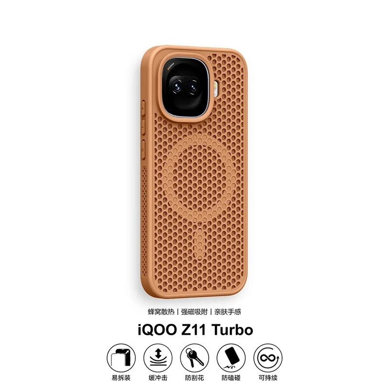 Enhanced Honeycomb Mesh Cooling Magnetic Phone Case - Shockproof Bumper Protective Back Cover