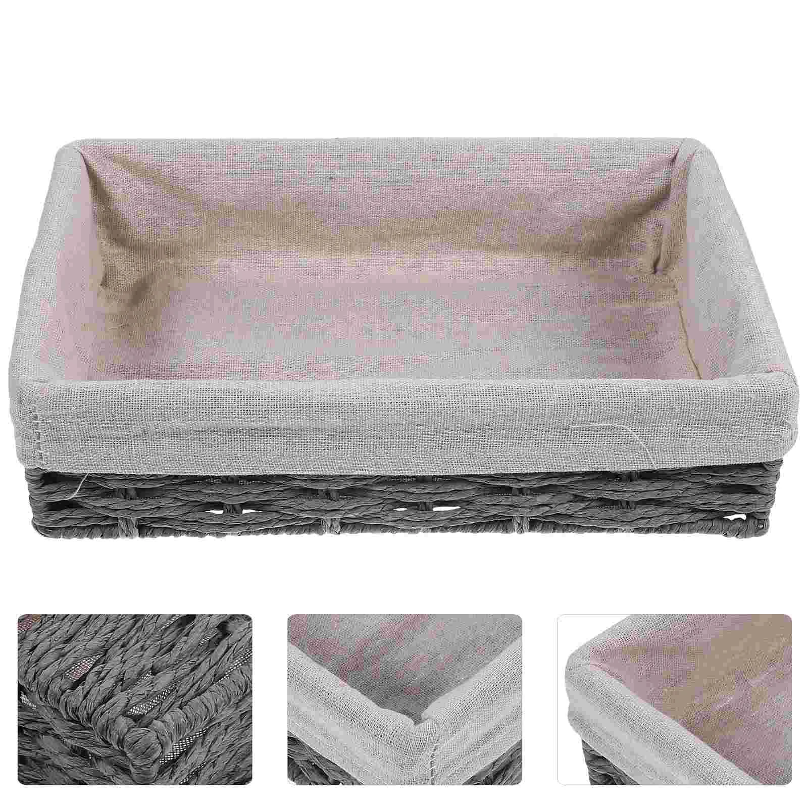 

Rattan Storage Basket Bin Weave Desktop Woven Baskets Multipurpose Paper Rope Organizer