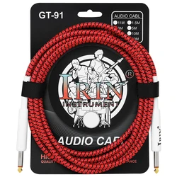 IRIN Braided Noise Reduction Guitar Cable with Double Straight Head Connector (3M reed)
