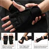 Half Finger Weight Training Gloves for Men Women Fitness Sports Wrist Palm Protector Gloves Anti-slip Gym Cycling Gloves Black 4