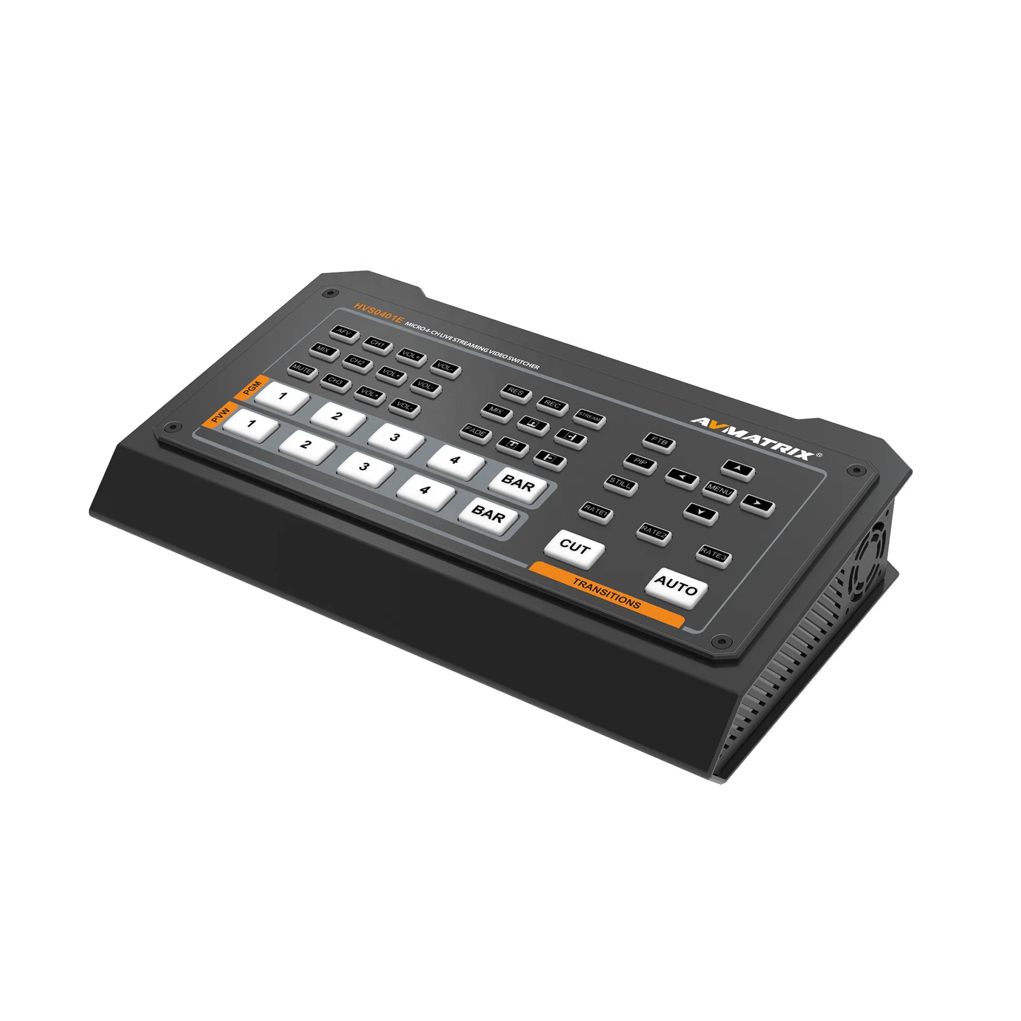 HVS0401E 방송 HDMI/DP 비디오 스트리밍 스위처, OBS 라이브 스트림 오디오 믹서, PGM 녹화 포함, 5 채널