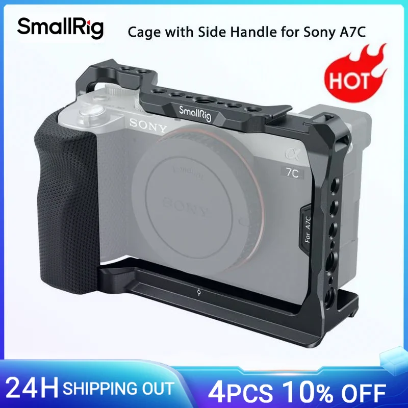 smallrig-full-cage-with-silicone-side-handle-for-sony-a7c-with-locating-holes-for-arri-quick-release-plate-arca-and-cold-shoe