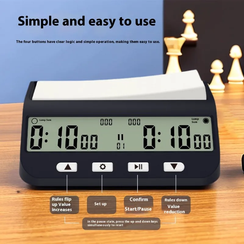 Chess Clock Multipurpose Portable Game Timer with Basic Bonus Delay and Positive Time Professional Advanced Chess Digital Timer chess timer
