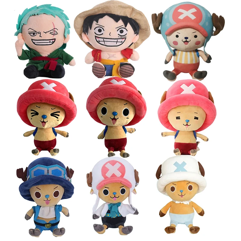 Juguetes de peluche originales de una pieza, figuras de Anime de dibujos animados, Luffy, Zoro, Chopper, Ace Law, regalo de cumpleaños para niños, decoración de Navidad Kawaii