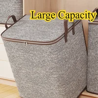 Large-capacity Clothes Storage Bag Fabric Oblique Striped Storage Box Household Large-capacity Clothes Quilt Storage Packing Bag 2
