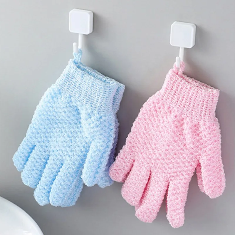 1 Pair Of High Quality Scrubbing Gloves Five-finger Scrubbing Towel Exfoliating Mud Rubbing Back Shower Bath Scrubbing Gloves