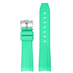 Soft Waterproof Silicone Strap with Stainless Steel Buckle for 20mm (Aurora Green)