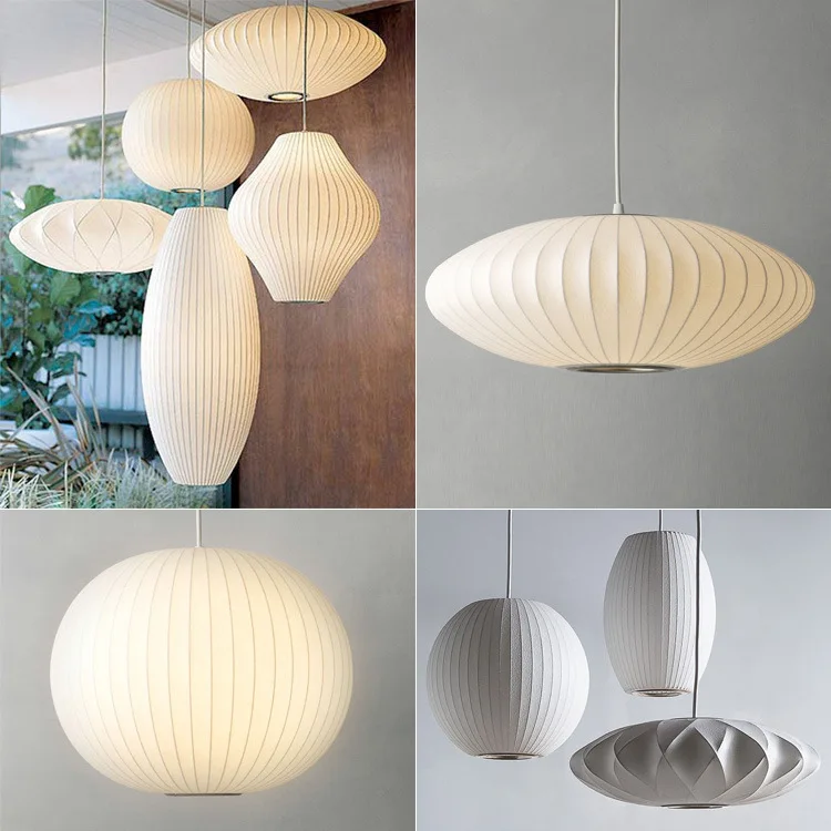 

Nordic White Silk Cloth Pendant Lights Designer lantern pendant light Living Room Bedroom Lamp Bar Restaurant Led Light Fixtures