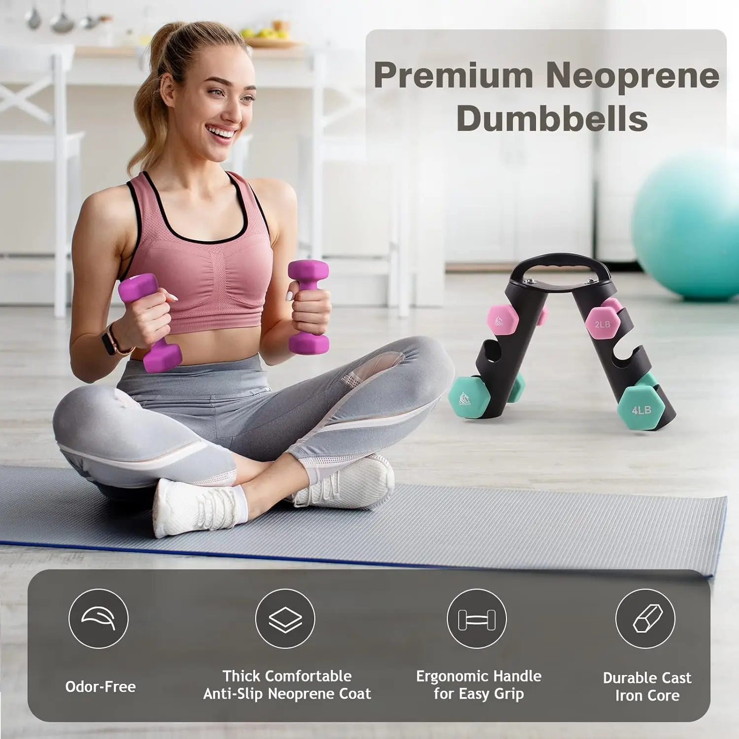 Coated Dumbbell Hand Weights 4
