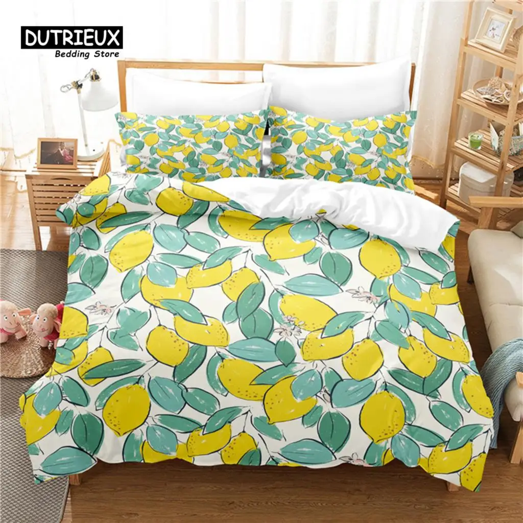 

Cartoon Fruit Bedding Set, 3Pcs Duvet Cover Set, Soft Comfortable Breathable Duvet Cover, For Bedroom Guest Room Decor