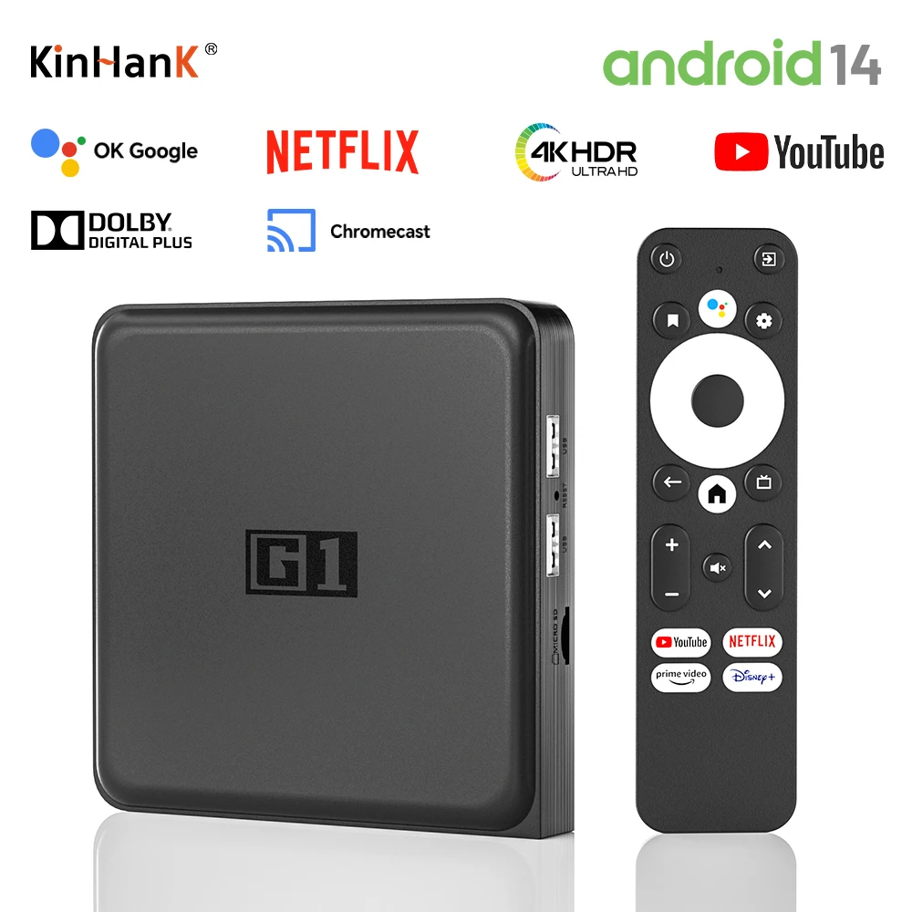 Android 14 G1 S905X4 WiFi6 TV Box Smart 4K for Netflix 4GB 32GB Dolby Vision HDR10+ Google Assistant 100M LAN set-top box TV