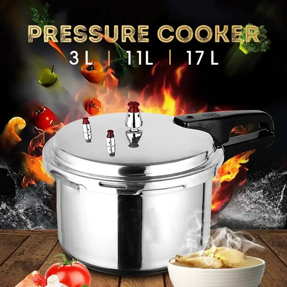 Description Picture 2 of item18/20/22/28cm Kitchen Pressure Cooker Electric Stove Gas Stove Energy-saving Safety Cooking Utensils Outdoor Camping 3/4/5/11L