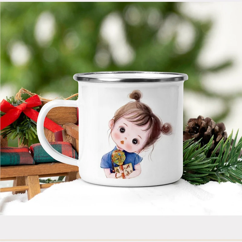 Tazza Personalizzata In Metallo Smaltato 360ml – Con Foto E Testo, Regalo Creativo Fai-da-te