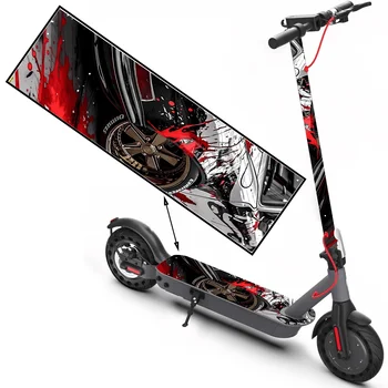 Adesivo per scooter con motivo scarlatto vibrante, adesivo per scooter, adesivo per tappetino per scooter, accessori per skateboard fai da te fantastici personalizzati