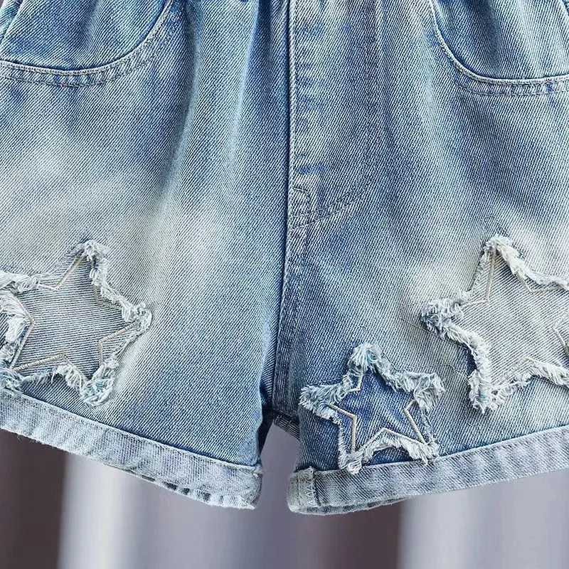 2026 Sommer Mädchen Shorts Jeans Mode Stickerei Lose Kurze Denim-Hosen für 3-12 Jahre Kinderkleidung Kinder Outdoor-Hosen – Detail 5