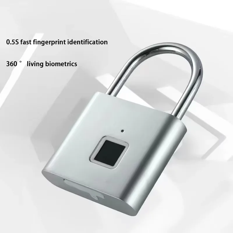 Xiaomi Fingerprint Padlock Smart USB Rechargeable Door Lock Waterproof Biometric Thumbprint Quick Unlock Zinc Alloy Door Padlock 5