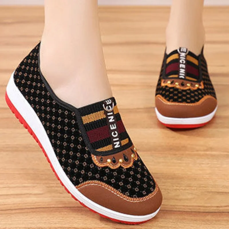 

Classic Women's Flats Autumn Soft Bottom Shallow Mouth Breathable Mom Shoes Comfortable Anti-slip Loafers Zapatos De Mujer