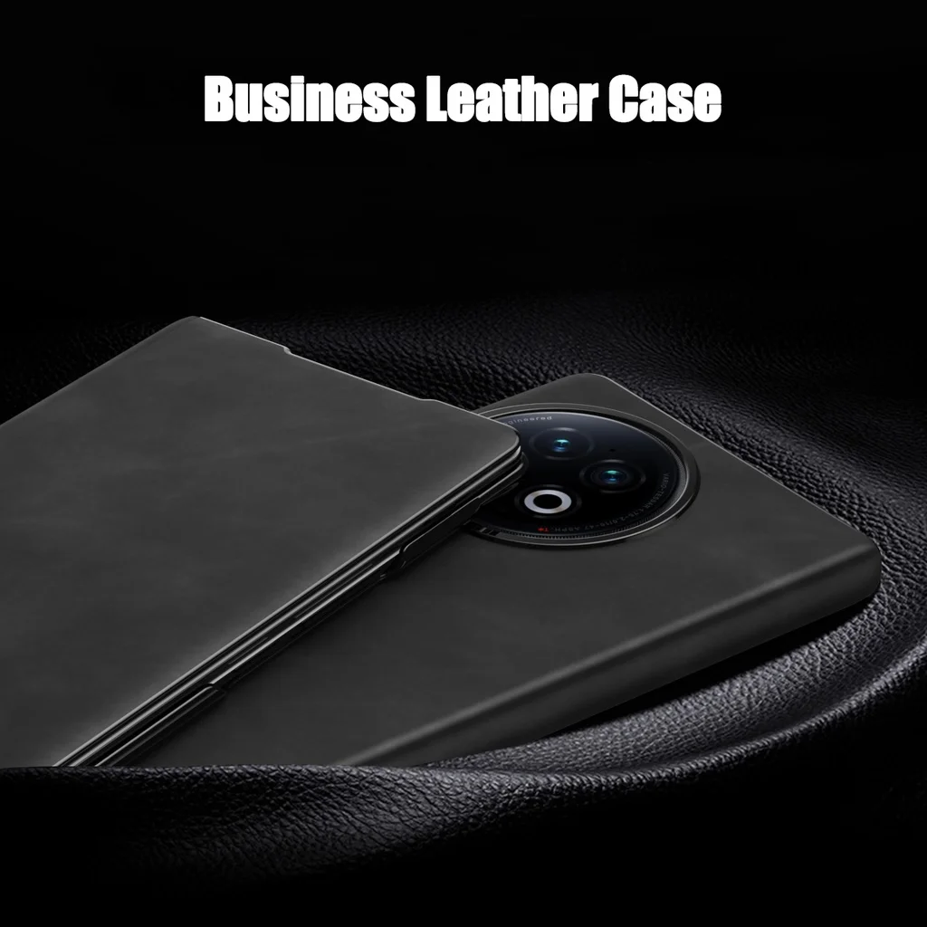 For Vivo X Fold 2 Case Magnetic Lychee Pattern Plain Leather  Case for Vivo X Fold2 Hard Shockproof Protection Back Cover