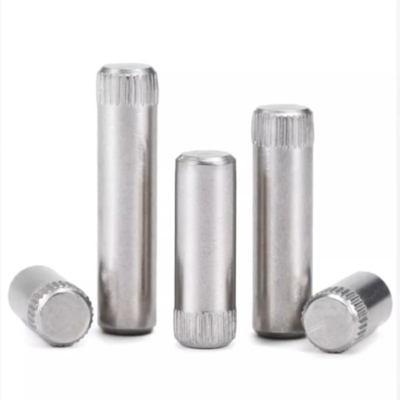 Stainless Steel Knurled Plungers M1.5~M8 304 Stainless Steel Knurled Pin Cylindrical Pin Shaft Toy Connecting Rod Lock Hinge