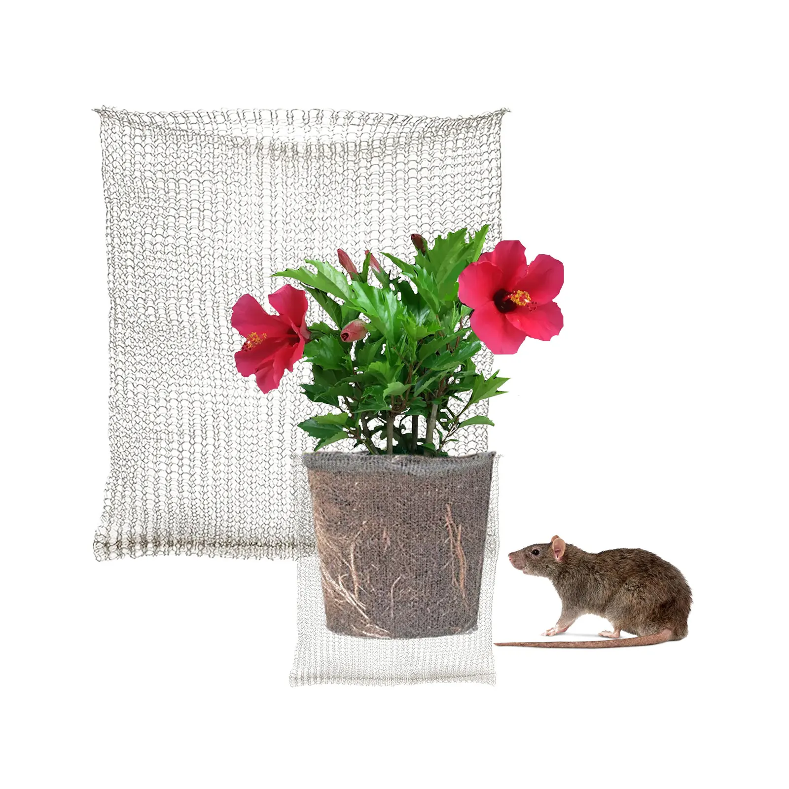 304 Stainless Steel Mesh Bag for Plant Root Protection Knitted Stainless Steel Mesh Gopher and
