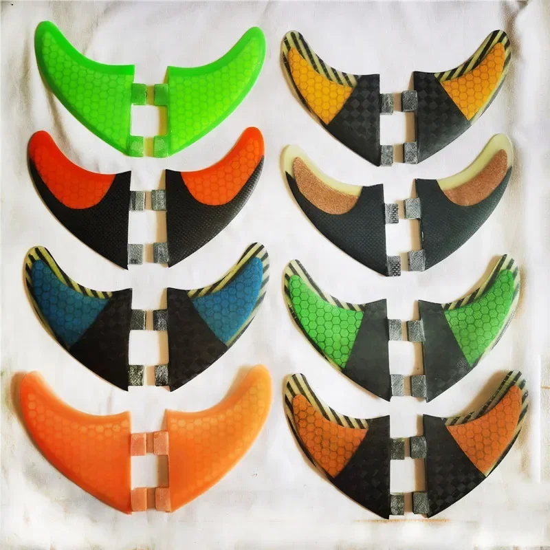 BiLong FCS XS-Rear Two Fins Carbonfiber Fiberglass Honeycomb Surfboard Fins 2 Pcs Set Wakeboard Skimboard Accessories